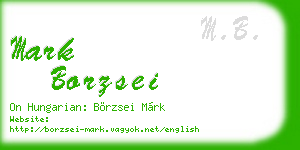 mark borzsei business card